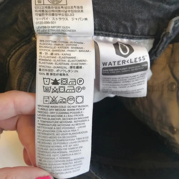 Levi's Wedgie Skinny High Rise Ankle Jeans in Jet Pack Gray Black 25 - Picture 14 of 16